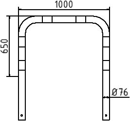 Schake Protecție anti-impact, Ø 76 mm, oțel zincat la cald, galben/negru, pentru betonare, cod 477_06BG
