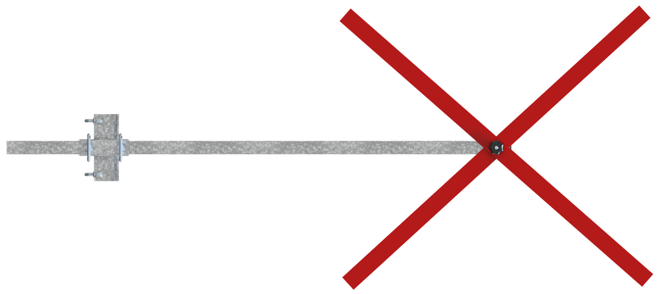 Schake Bară de anulare pentru indicator rutier, 30 × 30 mm, oțel zincat