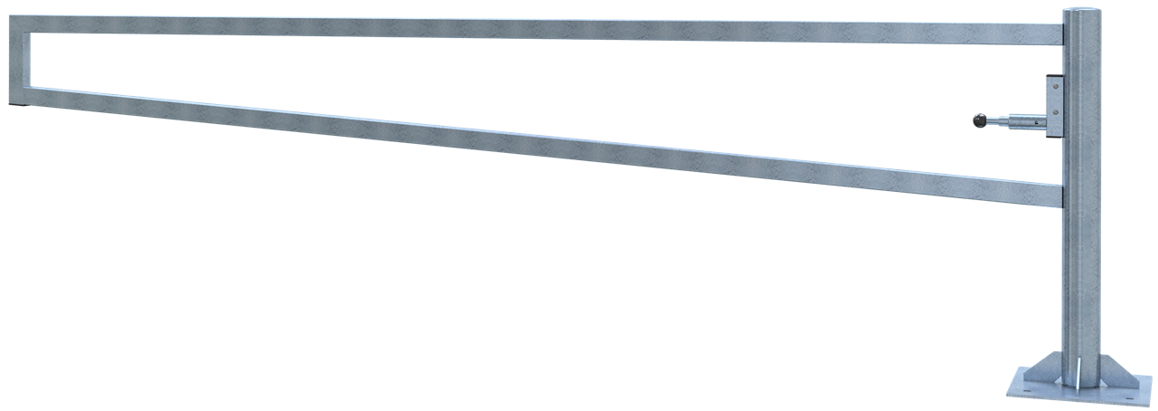 Schake Barieră batantă, Ø 102 mm, 60 × 40 mm, oțel zincat la cald, fix, cu închidere, cod 4013_35VP