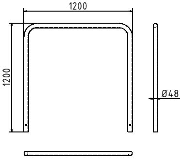 Schake Arc de protecție, Ø 48 × 2,5 mm, oțel zincat la cald, pentru betonare, cod 448_13