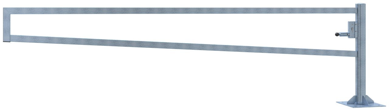 Schake Barieră batantă, Ø 102 mm, 60 × 40 mm, oțel zincat la cald, fix, cu închidere, cod 4013_35ZP