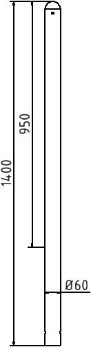 Schake Bornă de protecție, seria 468B, RAL 7016, Ø 60 mm, oțel zincat, antracit, cod 468B