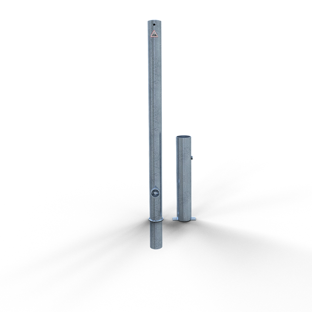 Schake Stâlp de protecție, Ø 60 × 2,5 mm, oțel zincat la cald, demontabil, cu închidere, cod 460F
