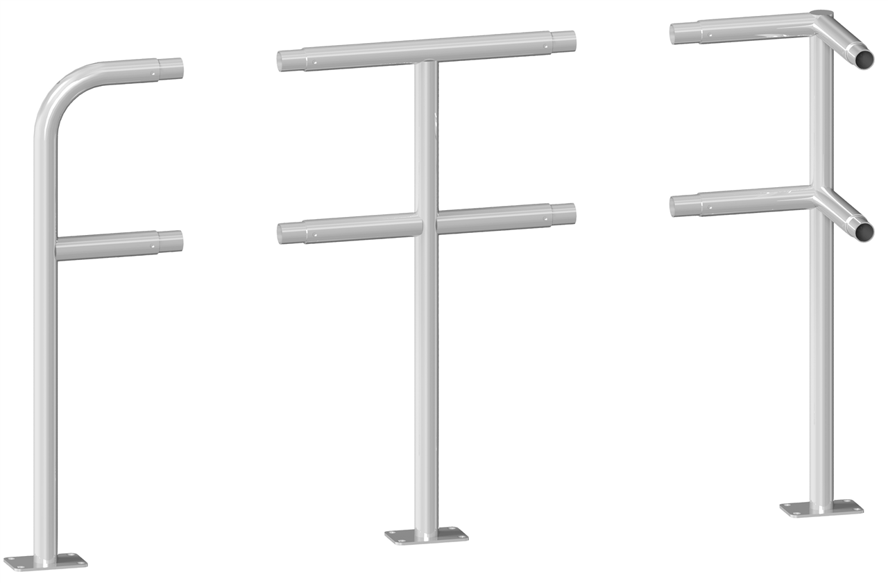 Schake Balustradă de protecție, Ø 48 mm, oțel zincat la cald, fix, pentru betonare, cod 448_80P