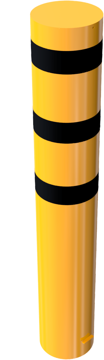 Schake Bornă de protecție, Ø 323 × 5 mm, oțel zincat la cald, galben/negru, fix, pentru betonare, cod 40324BG