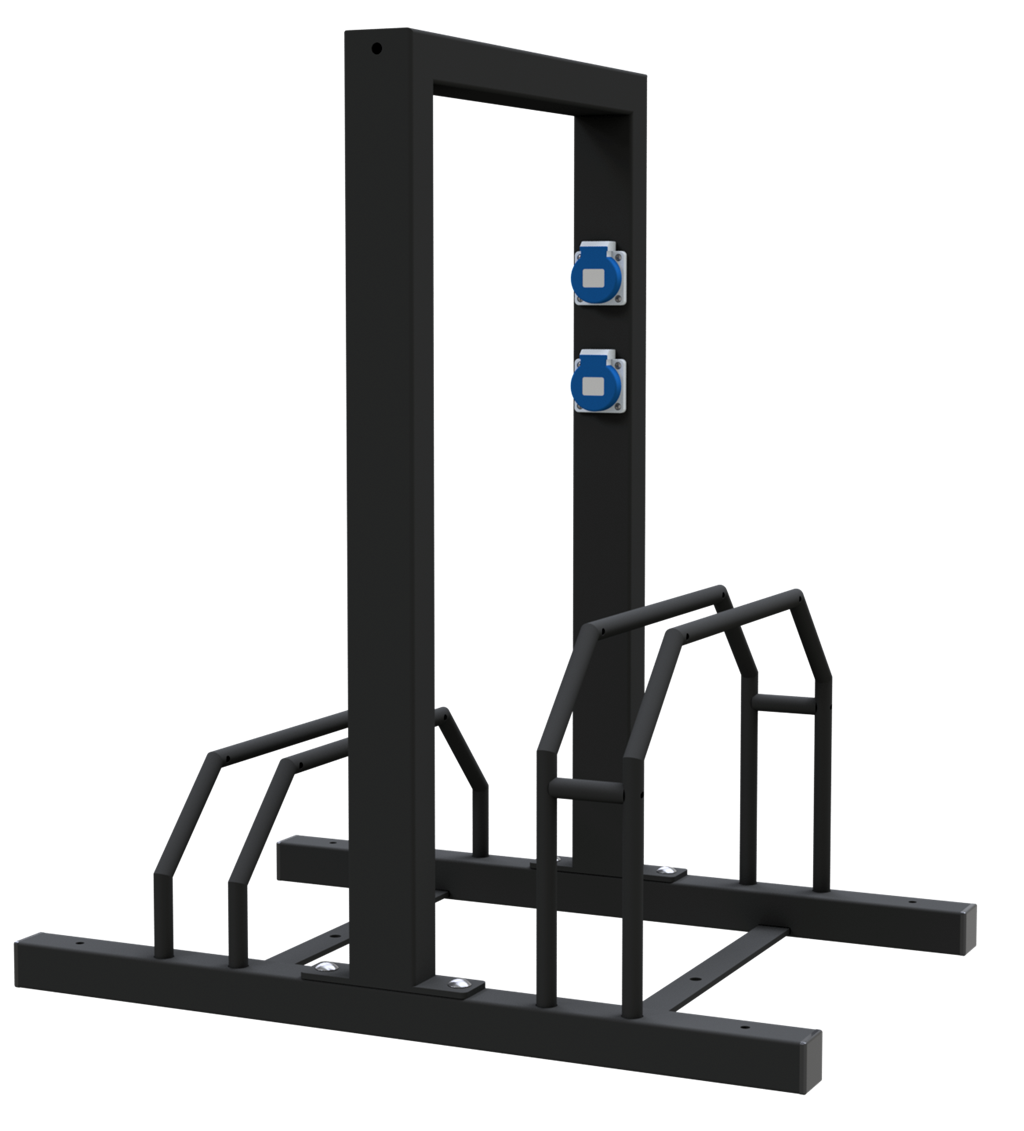 Schake Suport pentru biciclete, set, RAL9005, 60 × 40 mm, oțel zincat la cald, cod 421_20HBE