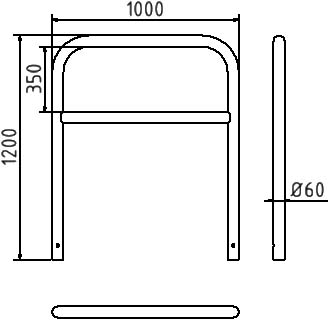 Schake Barieră pentru parcare, Ø 60 × 2,5 mm, Ø 60 mm, oțel zincat la cald, cod 465_22