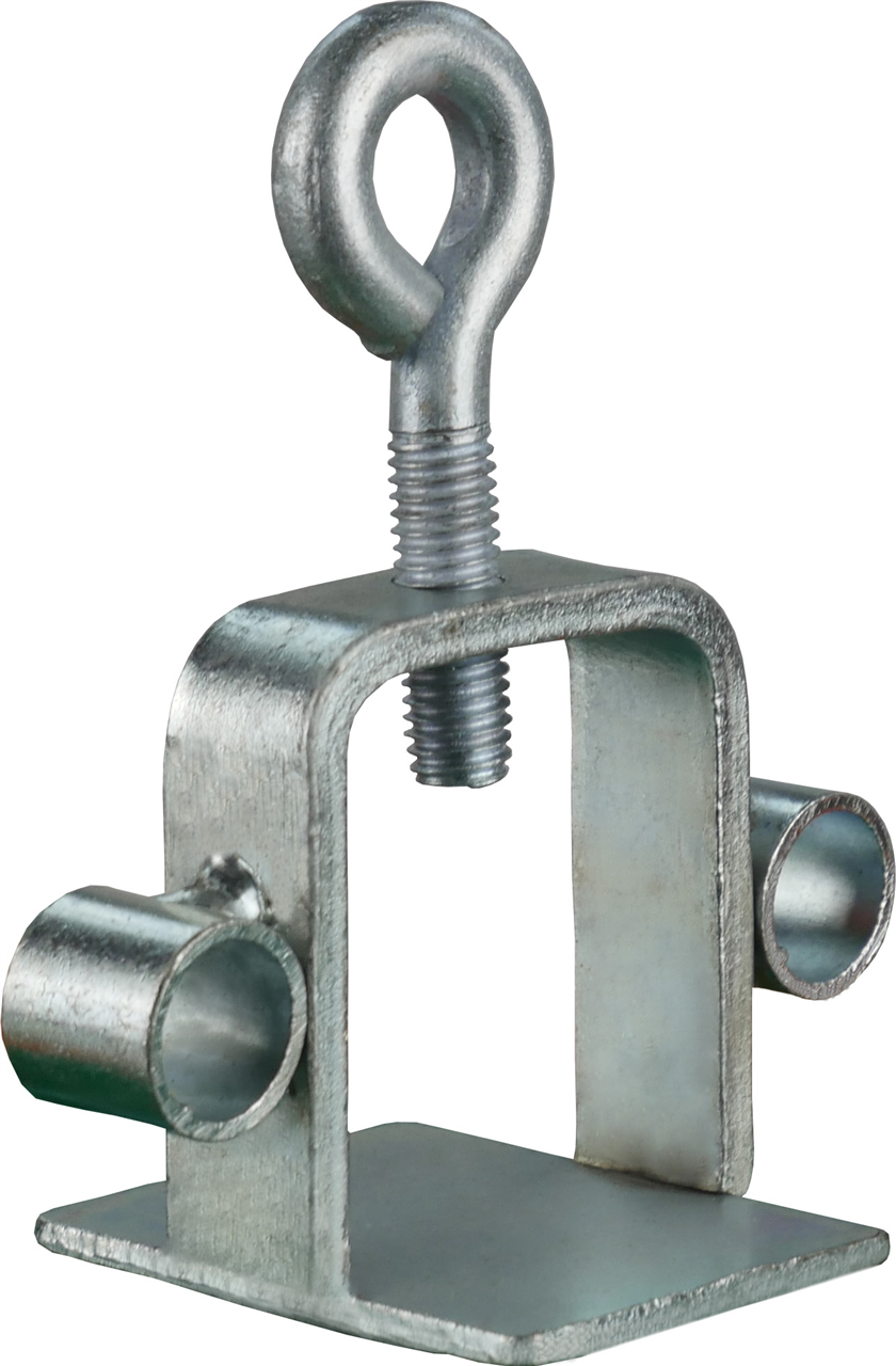 Schake Țeavă sau clemă pentru semn, Ø 42 mm, 40 × 40 mm, oțel zincat, roșu/alb, cod 31312