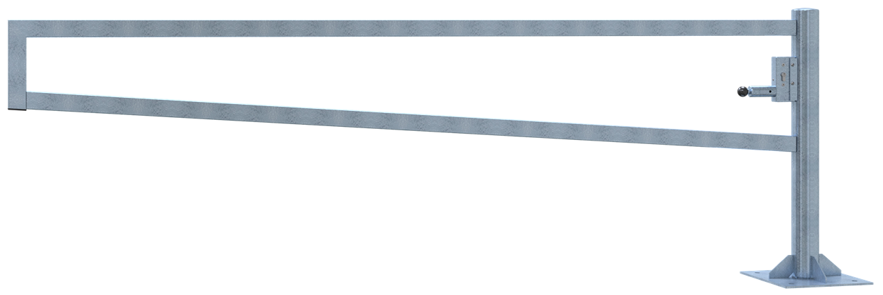 Schake Barieră batantă, Ø 102 mm, 60 × 40 mm, oțel zincat la cald, fix, cu închidere, cod 4013_30ZP
