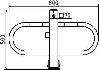 Schake Blocaj pentru parcare, Ø 60 mm, 100 × 150 mm, oțel zincat la cald, fix, pliabil, cod 4709FU